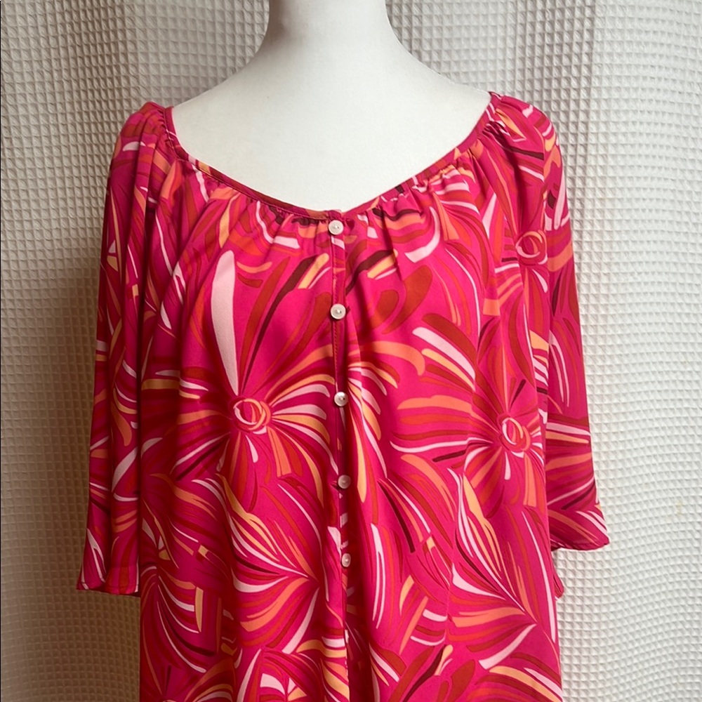 The Pioneer Woman Pink and Red Floral Blouse